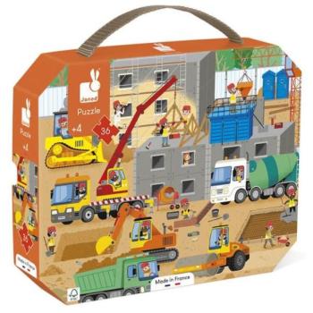 Janod Puzzle bőröndben Építkezésen 36 db kép