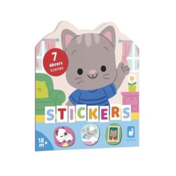 Janod Stickers Füzet sablonokkal és matricákkal Ház kép