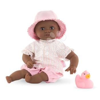 Játékbaba fürdőkádba Baby Bath Alyzée Mon Premiere Poupon Corolle kalappal barna pislogó szemekkel és kacsával 30 cm 18 hó-tól kép
