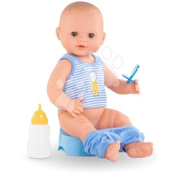 Játékbaba Paul iszik és pisil Mon Grand Poupon Corolle barna pislogó szemekkel és 3 kiegészítővel 36 cm 24 hó-tól kép