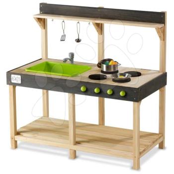 Játékkonyha cédrusból csapteleppel Yummy 100 Outdoor Play Kitchen Exit Toys kültéri konyhai eszközökkel 24 hó-tól kép