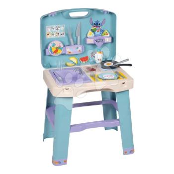 Játékkonyha kofferben Stitch Kitchen Smoby hordozható 20 kiegészítővel és konyhai eszközökkel kép