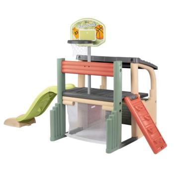 Játszóközpont kosárlabda palánkkal Fun Center Life Smoby 150 cm csúszda és focikapu mászófal UV szűrő 24 hó-tól kép