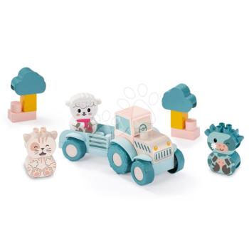 Készségfejlesztő traktor állatkákkal My First Tractor BB Abrick Écoiffier 25 részes utánfutóval és kockákkal 12 hó-tól kép