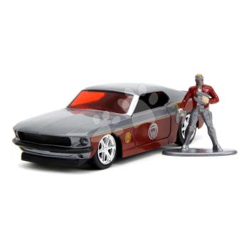 Kisautó Fastback 1969 Ford Mustang Marvel Jada fém nyitható ajtókkal és Star Lord figura hossza 13,9 cm 1:32 kép