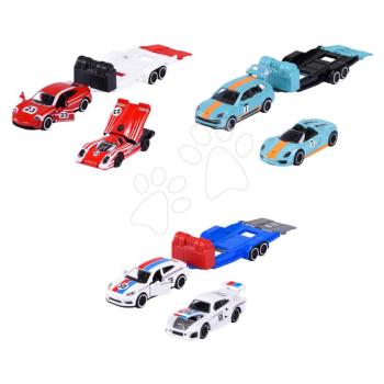 Kisautók pótkocsival Porsche Motorsport Race Trailer Majorette fém nyitható részekkel 19 cm hosszú kép