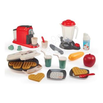 Konyhai kisgép szett 100% Chef Écoiffier kávéfőző goffrisütő és mixer 21 kiegészítő 18 hó-tól kép