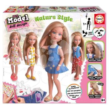 Kreatív alkotás My Model Doll Nature Style Educa Alkosd meg saját babádat természetes stílusú outfitben 40 kiegészítővel 6 évtől kép