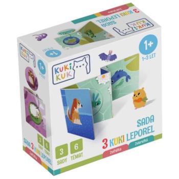 KukiKuk 80058 - 3 KUKI leporelló Állatkák készlet kép