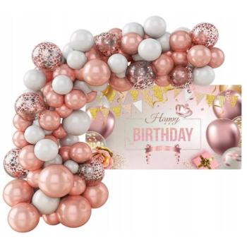 Léggömbfüzér XXL ROSE GOLD rózsaszín 100 db kép