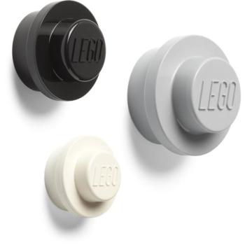 LEGO® fali akasztó, 3 db - fehér, fekete, szürke kép