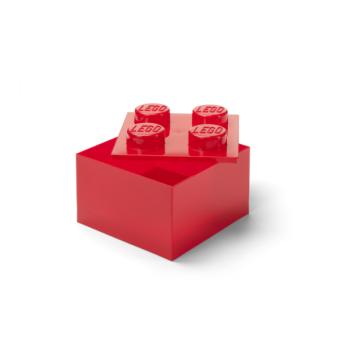 LEGO tárolódoboz 4 fedéllel - átlátszó piros kép