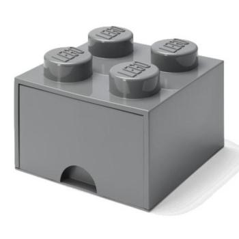 LEGO® tárolódoboz 4 - fiókkal, sötétszürke 250 x 250 x 180 mm kép