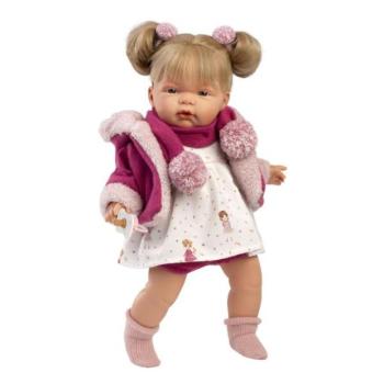 Llorens 38364 JOELLE - valósághű baba hangokkal és puha textil testtel - 38 cm kép
