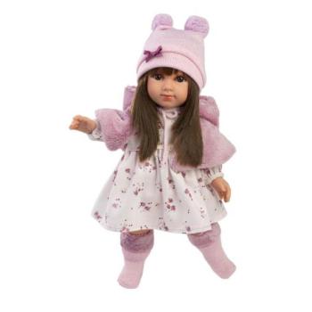 Llorens 53556 SARA - élethű baba puha textil testtel - 35 cm