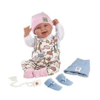 Llorens 84481 NEW BORN 2 az 1-ben - valósághű baba baba hangokkal és puha szövettesttel kép