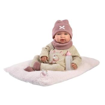 Llorens 84488 NEW BORN - élethű baba baba hangokkal és puha textil testtel kép