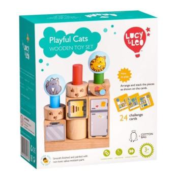Lucy & Leo 217 Játékos macskák - fa puzzle sablonokkal kép