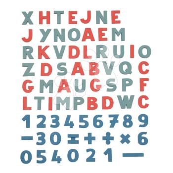 Mágneses betűk ABC és Számok Magnetic Letters&Numbers Smoby jelekkel kétszínű 72 darabos kép
