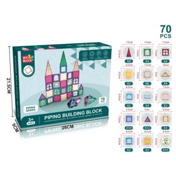 Mágneses építőkocka Piping building blocks 70 darab kép
