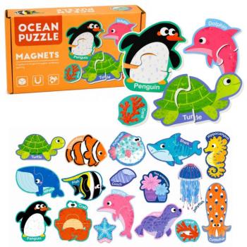 Mágneses puzzle tengeri állatok 30 darabos kép