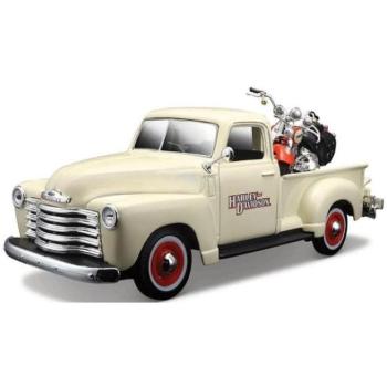 Maisto - Harley-Davidson Custom, 1950 Chevrolet 3100 pickup + 2001 FLSTS Heritage Springer kép
