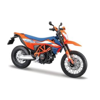 Maisto - Motorkerékpár állvánnyal, 2023 KTM 690 SMC R, narancs-kék, 1:12 kép