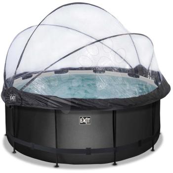 Medence búrával és homokszűrős vízforgatóval Black Leather pool Exit Toys kerek acél medencekeret 360*122 cm fekete 6 évtől kép