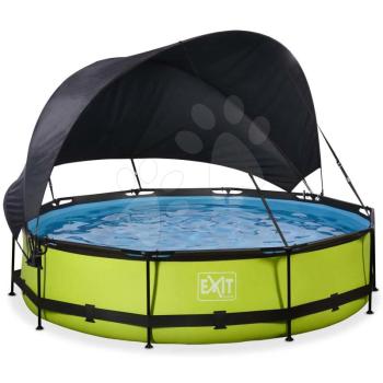 Medence napellenzővel és szivattyúval Lime pool Exit Toys kerek acél medencekeret 360*76 cm zöld 6 évtől kép