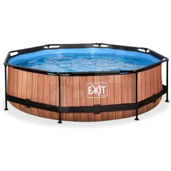 Medence szűrős szivattyúva Wood pool Exit Toys kerek acél medencekeret 300*76 cm barna 6 évtől kép