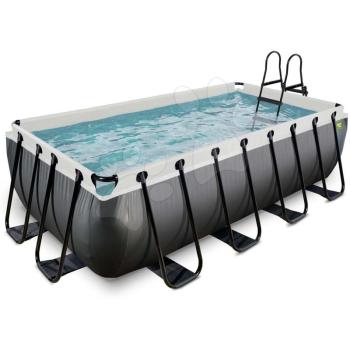 Medence szűrőszivattyúval Black Leather pool Exit Toys acél szerkezet 400*200*100 cm fekete 6 évtől kép