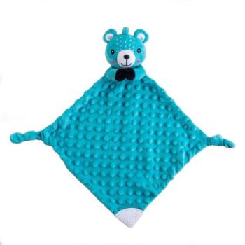 Medvebocs babyted altató, rágóka, csörgő plüss 25x25cm kép