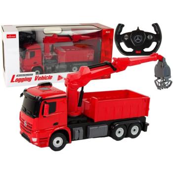 Mercedes Rastar R/C Red Remote Control Grapple Truck kép