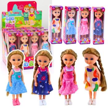 Mini baba hosszú hajjal, ruhában 15 cm Mix kép