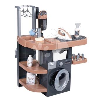 Mosókonyha mosógéppel és elektronikus porszívóval Rowenta Wash&Clean Laundry Smoby hanggal és vasalóval 17 kiegészítővel kép