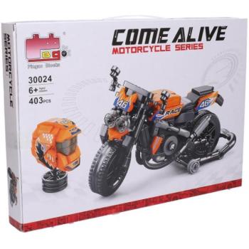 Motoros építőkészlet sisakkal 17cm kép