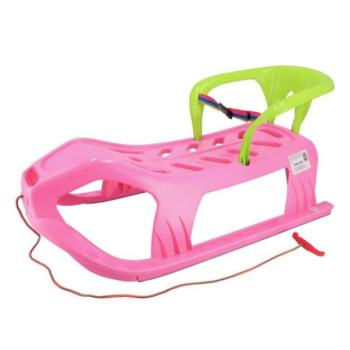 Műanyag szánkó háttámlával Baby Mix SNOW STAR rózsaszín kép