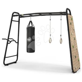 Többfunkciós fitneszközpont GetSet Monkeybar MB220 Black Exit Toys tornagyűrűkkel boxzsákkal mászófallal korlátokkal és tovább bővíthető kép