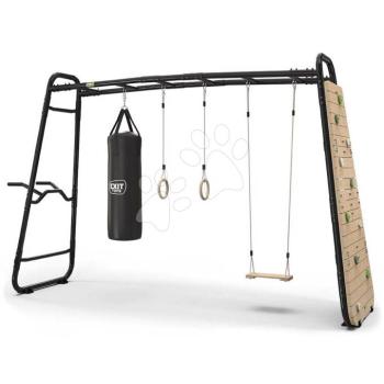 Többfunkciós fitneszközpont GetSet Monkeybar MB320 Black Exit Toys tornagyűrűkkel boxzsákkal mászófallal hinával korlátokkal és tovább bővíthető kép