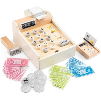 New Classic Toys Fa gyerek pénztárgép kiegészítőkkel kép