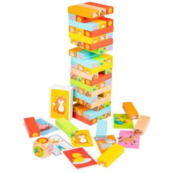 New Classic Toys Fa Jenga torony állatokkal kép