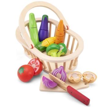 New Classic Toys Szeletelő készlet - kosár zöldségekkel kép