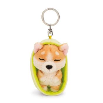 NICI kulcstartó alvó Welsh Corgi kutya 12 cm, világoszöld kosár, GREEN kép
