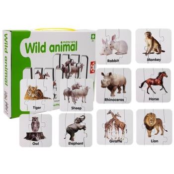 Oktatási puzzle vadon élő állatok kép