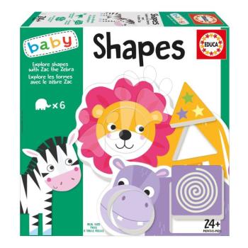 Oktatójáték legkisebbeknek Explore shapes with Zebra Zac Educa Állatok révén ismerkedem a formákkal angol és francia nyelven 24 hó-tól kép