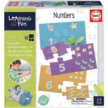 Oktatójáték legkisebbeknek Numbers Educa Ismerkedünk 1-10-ig a számokkal képekkel 40 darabos kép