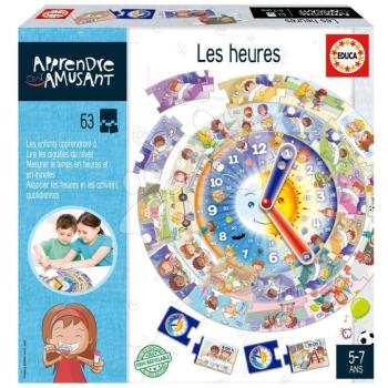 Oktatójáték Les Heures Educa Képeken keresztül ismerkedem az órával 63 darabos 5 évtől kép