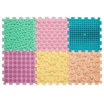 Ortek Masszázs szőnyeg Puzzle Mix Pasztell 6 elem kép