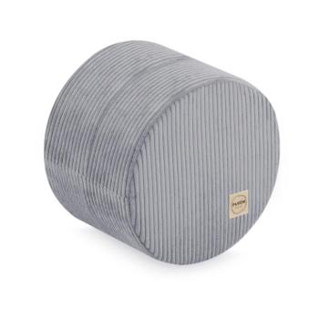 Padló puff kerek Prémium kordbársony Ø 40 × 30 cm szürke kép