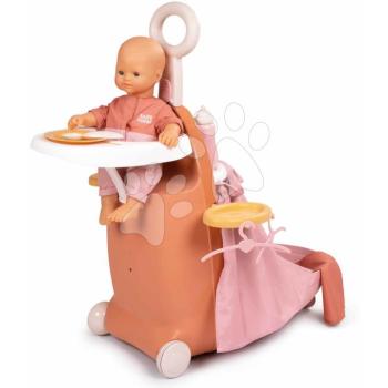 Pelenkázó koffer kisággyal kerekeken 3in1 Nursery Soft Baby Nurse Smoby etetőszékkel 6 kiegészítővel 18 hó-tól kép